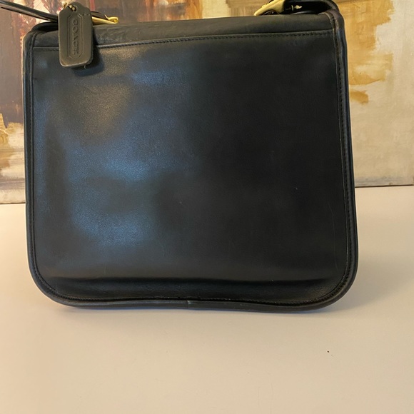 Coach Vintage Stewardess 9525 Black Leather Shoulder Bag Purse Gorgeous! - Picture 2 of 12